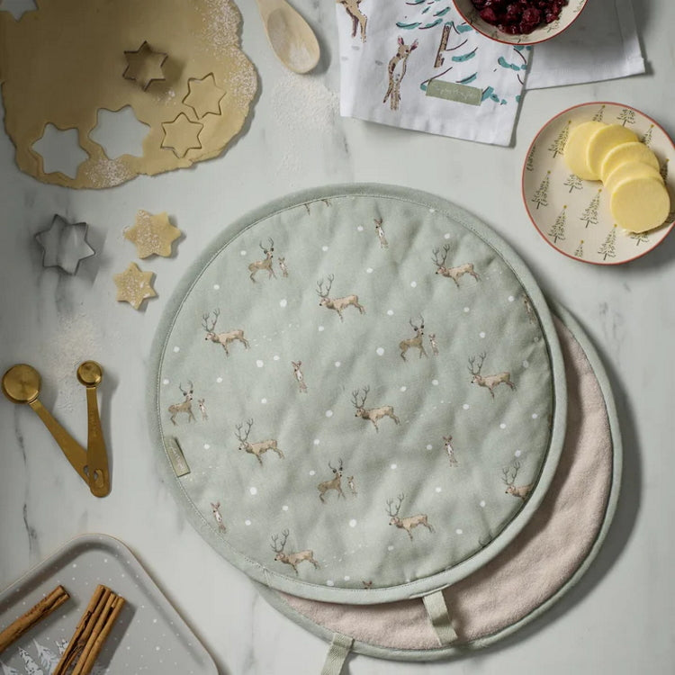 Sophie Allport Christmas Stags Circular Hob Cover Hot på udsalg - Image 2