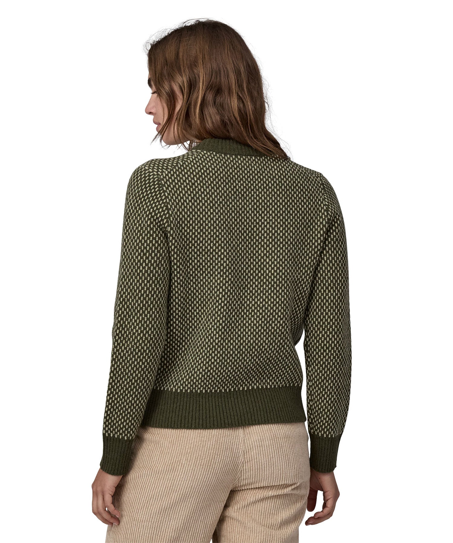 Patagonia Kvinders genanvendte uldblanding Crewneck Sweater - Needle Green - Image 3