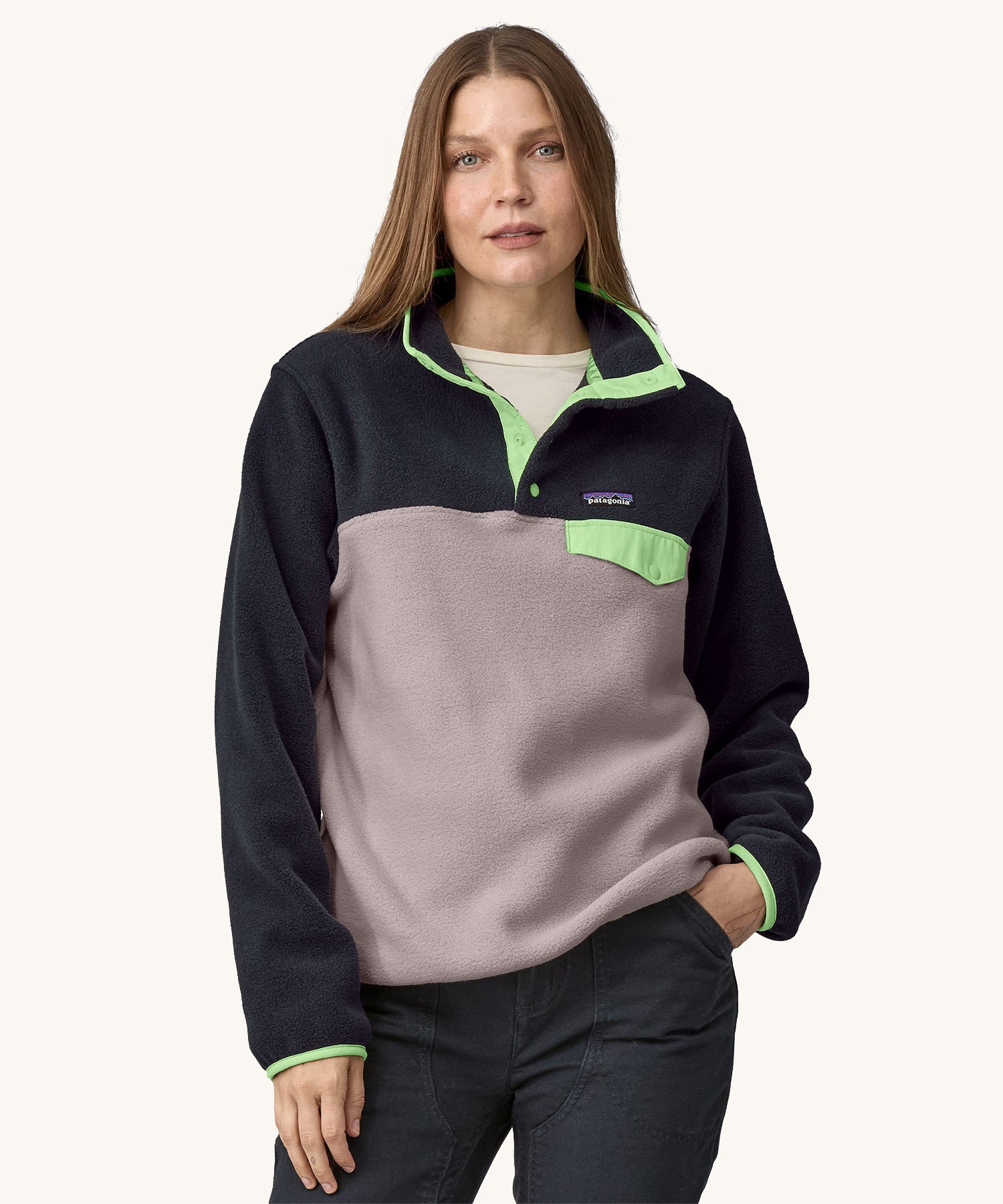 Patagonia kvinders lette synchilla snap -t fleece - ekko lilla - Image 2