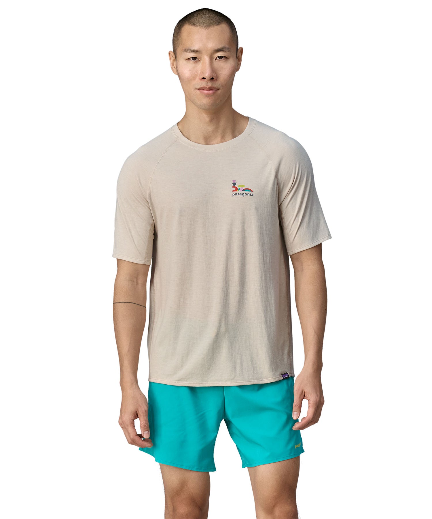 Patagonia herre cap cool trail grafisk t -shirt - sort - Image 2