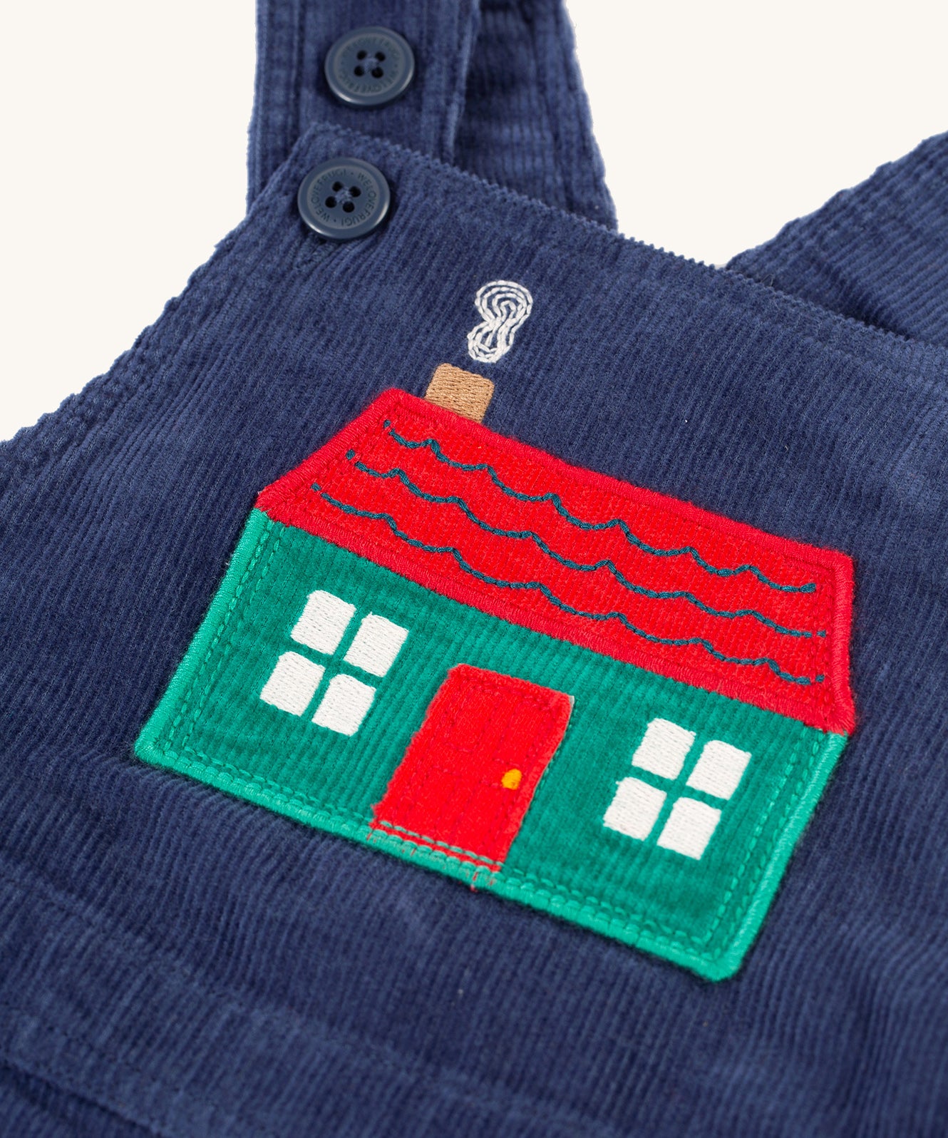Frugi Durgan Cord Dungarees - Navy Blue/Winter Cottage - Image 3