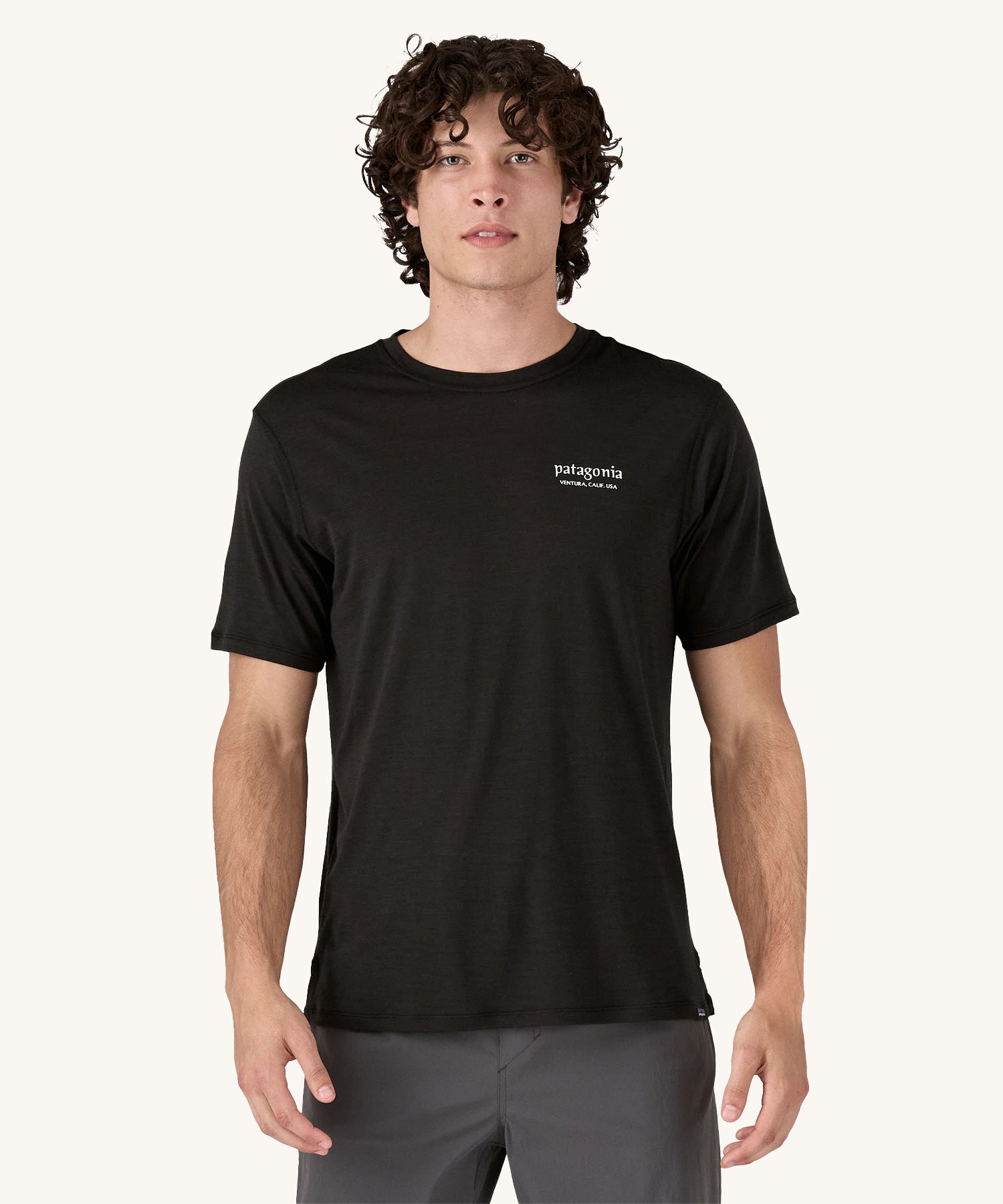 Patagonia herre Capilene Cool Merino Graphic T -Shirt - Heritage Header / Black - Image 2